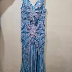 Stunning Blue Sequin Gown